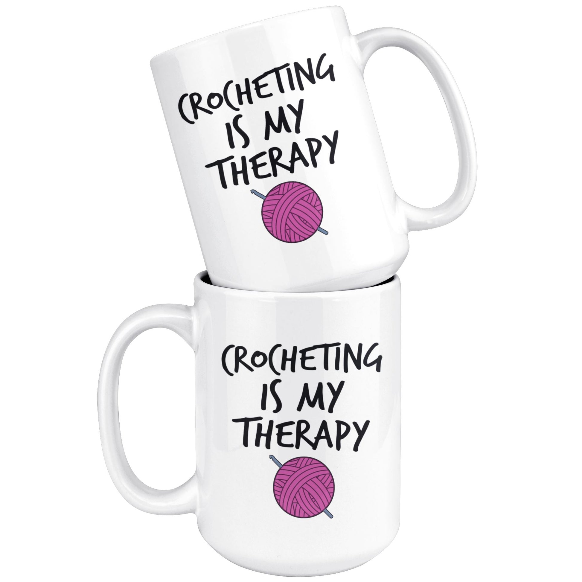 Funny "Crocheting Is My Therapy" Coffee Mug Drinkware