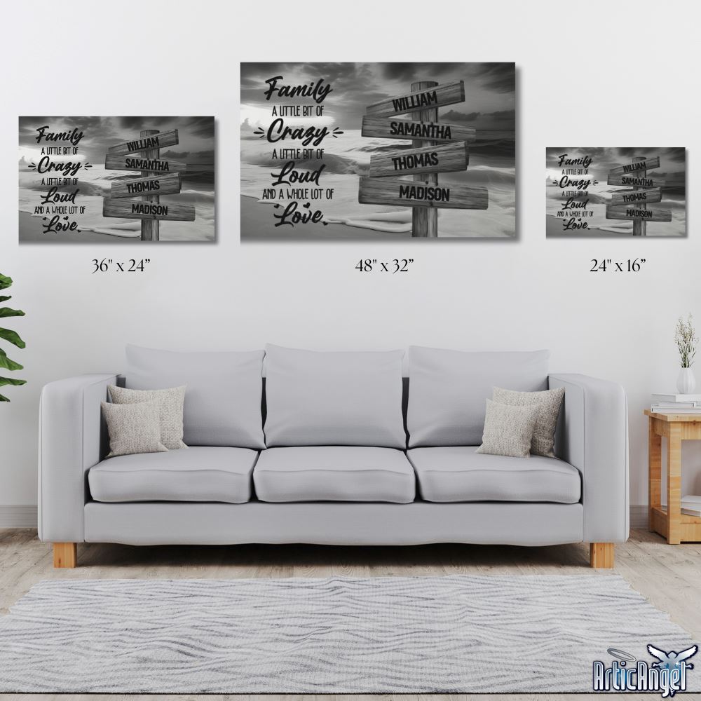 Custom Ocean View "Whole Lot Of Love" Premium Canvas Family Gift Housewares 