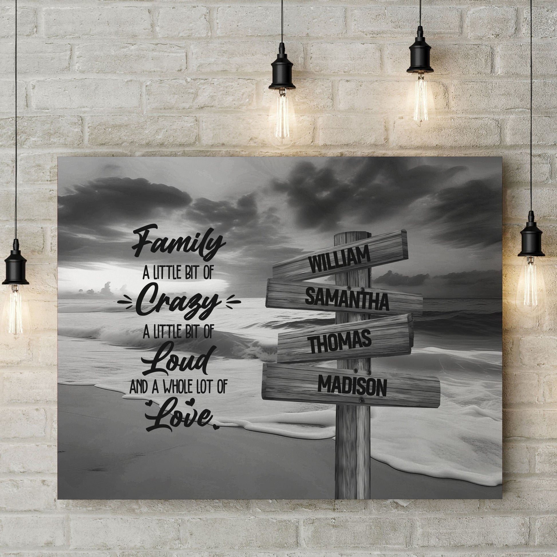 Custom "Whole Lot Of Love" Premium Canvas Family Gift Housewares 36" x 24" (Most Popular) 