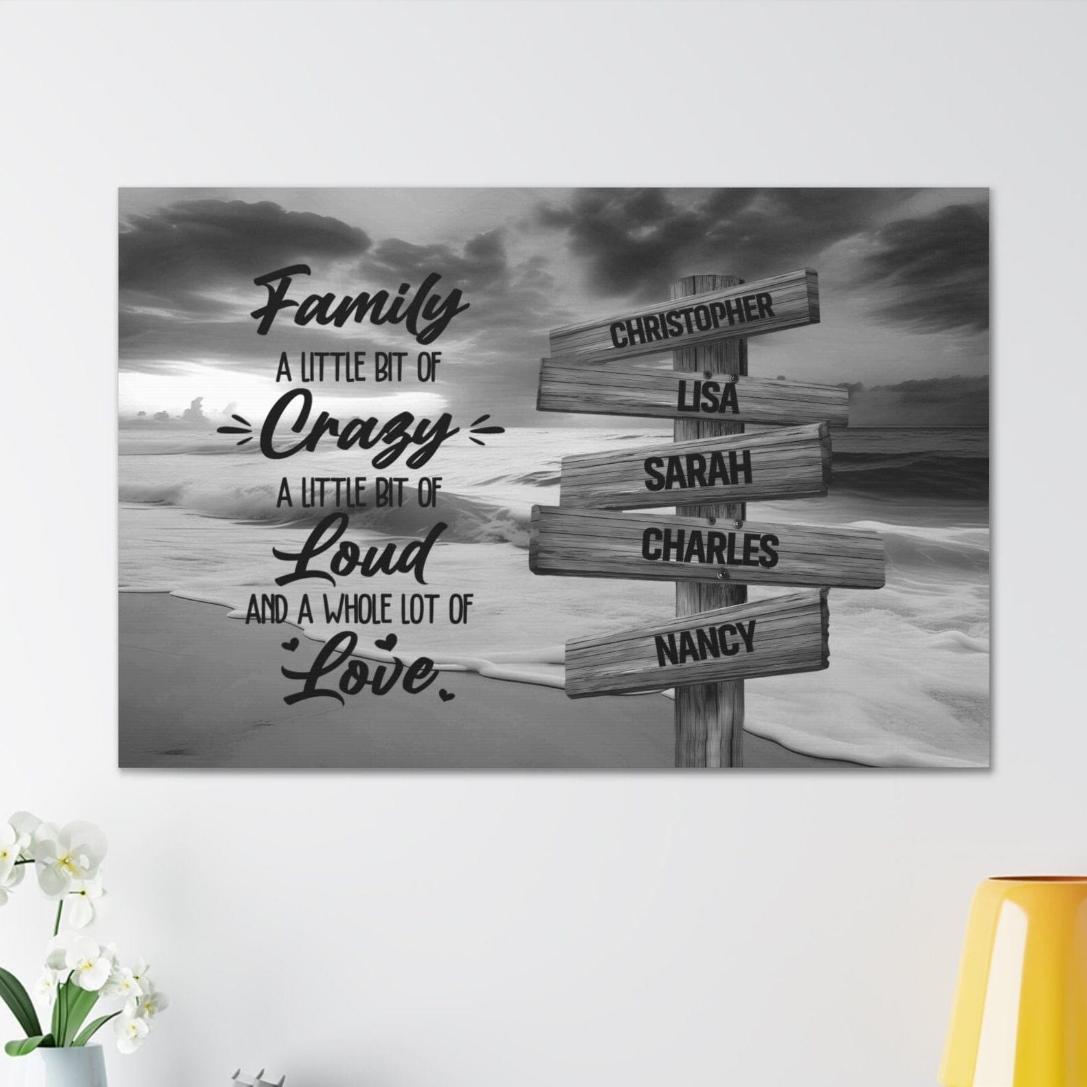 Custom "Whole Lot Of Love" Premium Canvas Family Gift Housewares 