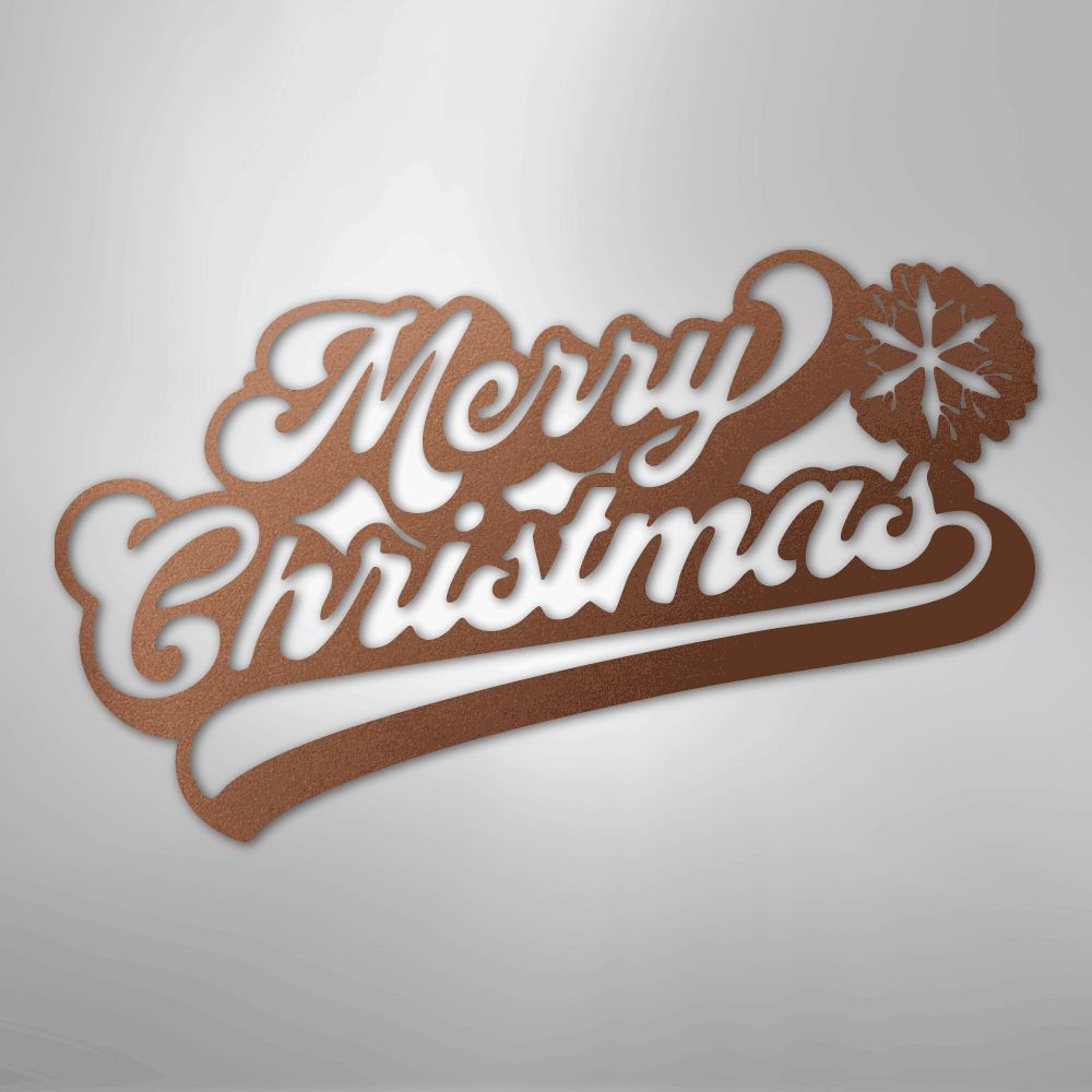Merry Christmas Quote - Steel Sign Holiday Wall Decor