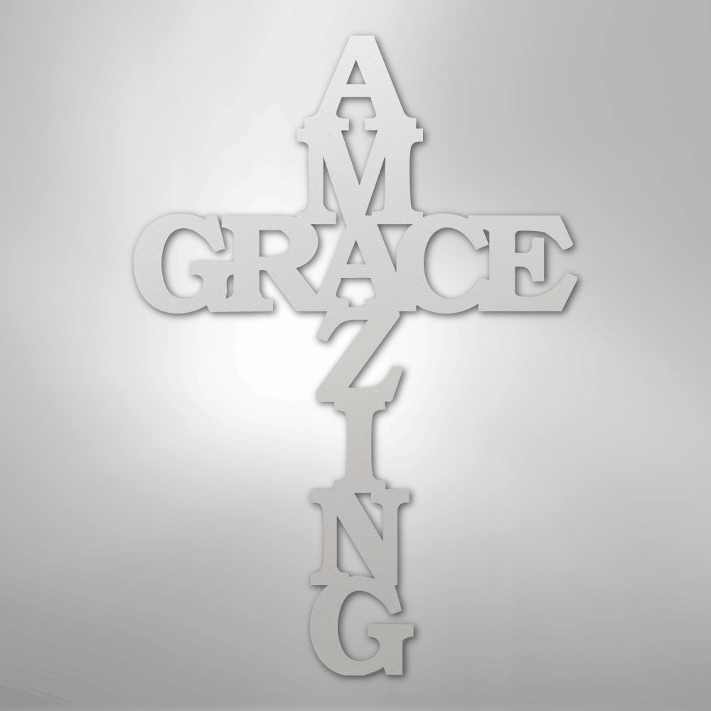 Christian Wall Decor - Amazing Grace Cross - Steel Sign