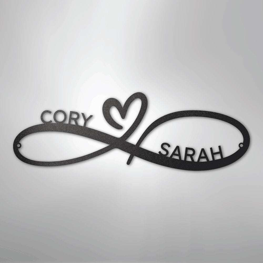 Custom Infinity Couples Monogram - Steel Sign