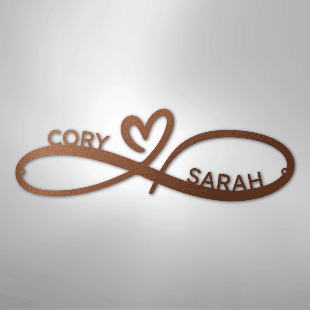 Custom Infinity Couples Monogram - Steel Sign