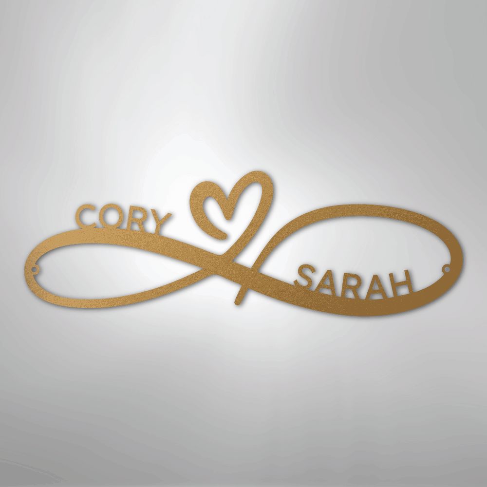 Custom Infinity Couples Monogram - Steel Sign