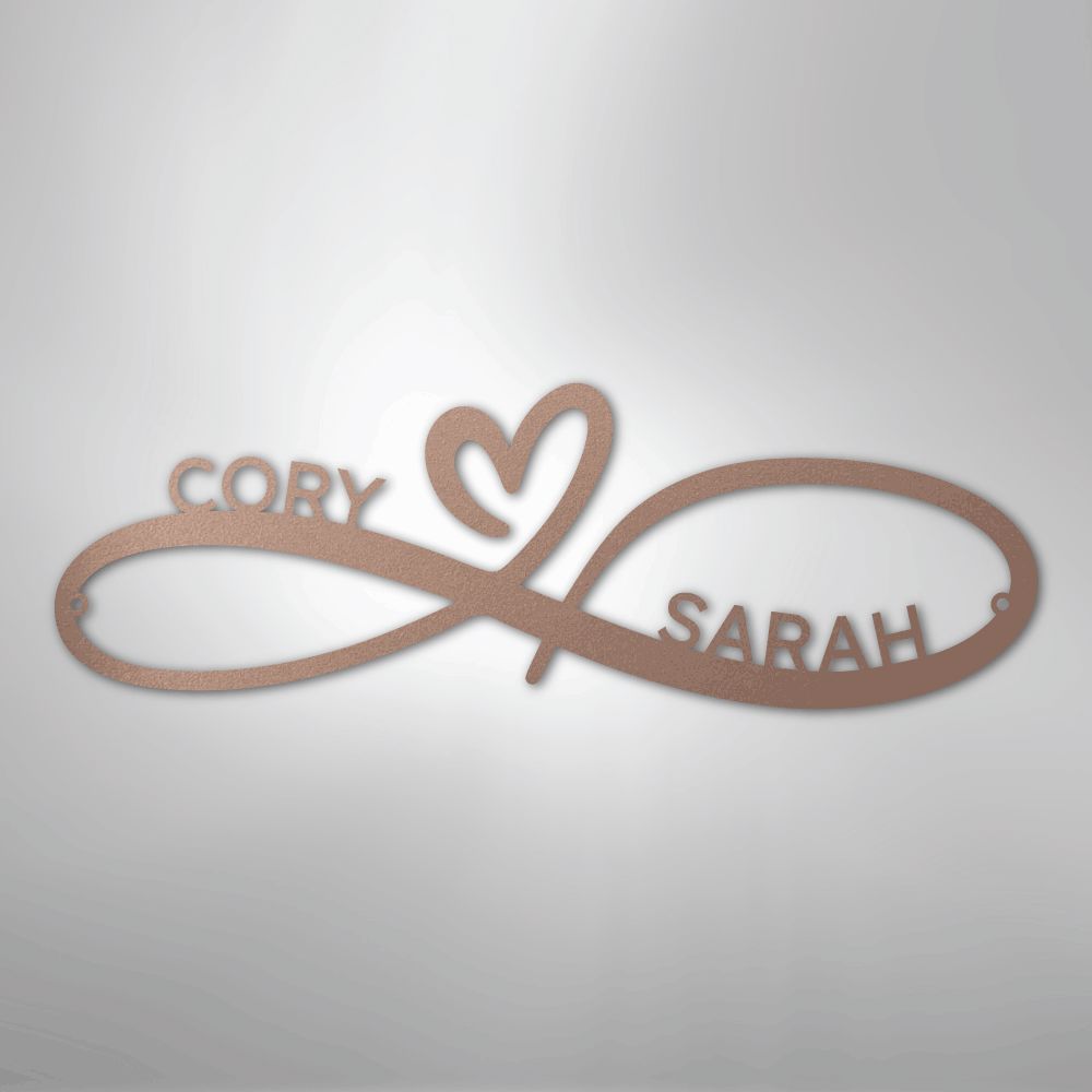 Custom Infinity Couples Monogram - Steel Sign