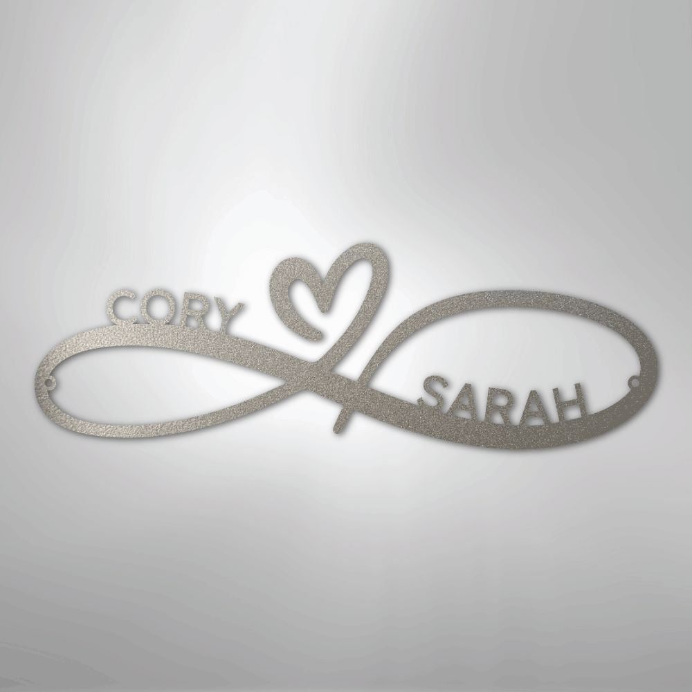 Custom Infinity Couples Monogram - Steel Sign