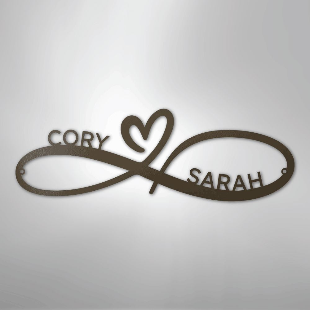 Custom Infinity Couples Monogram - Steel Sign