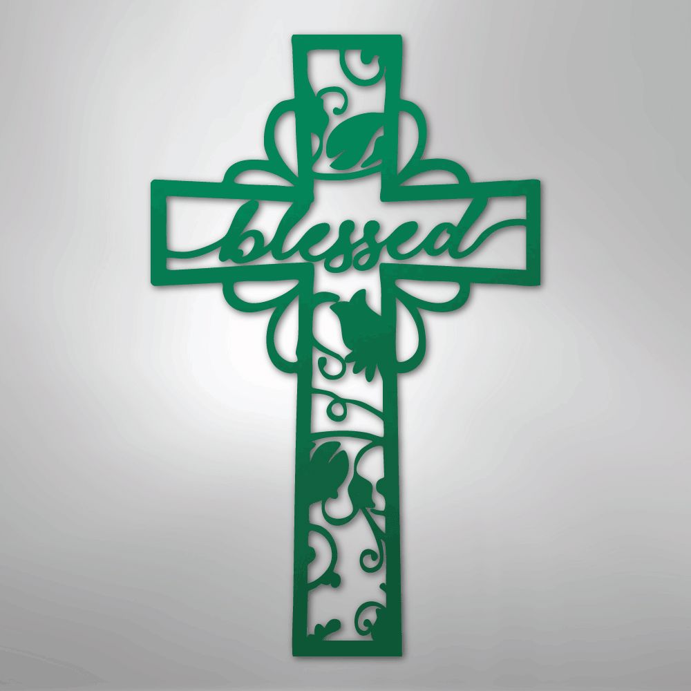 Blessed Cross - Steel Sign Christian Wall Decor