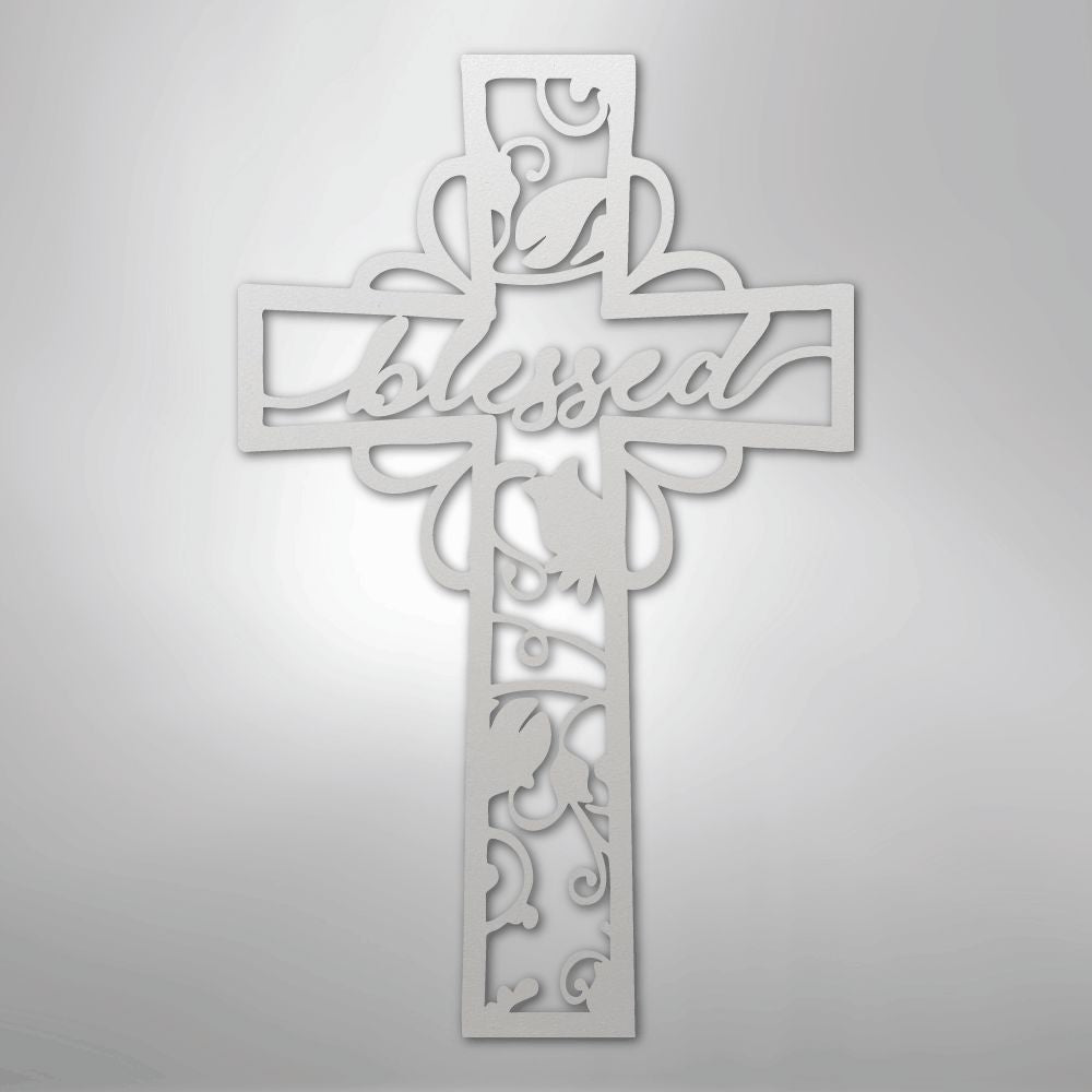 Blessed Cross - Steel Sign Christian Wall Decor