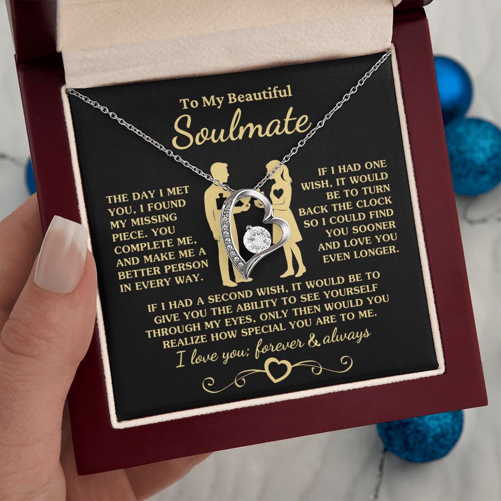 Gift for Soulmate "You Complete Me" Heart Necklace Jewelry 