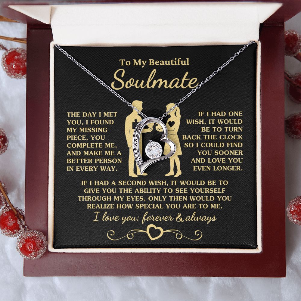 Gift for Soulmate "You Complete Me" Heart Necklace Jewelry 