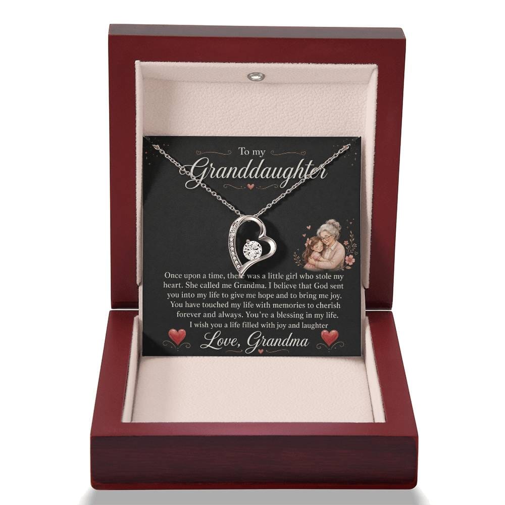 To My Granddaughter "You Stole My Heart" Love Grandma Necklace