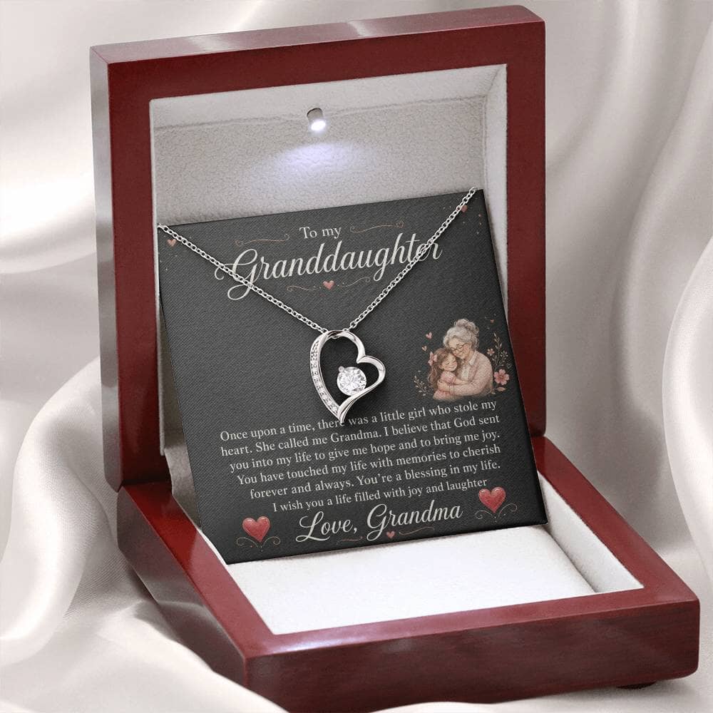 To My Granddaughter "You Stole My Heart" Love Grandma Necklace