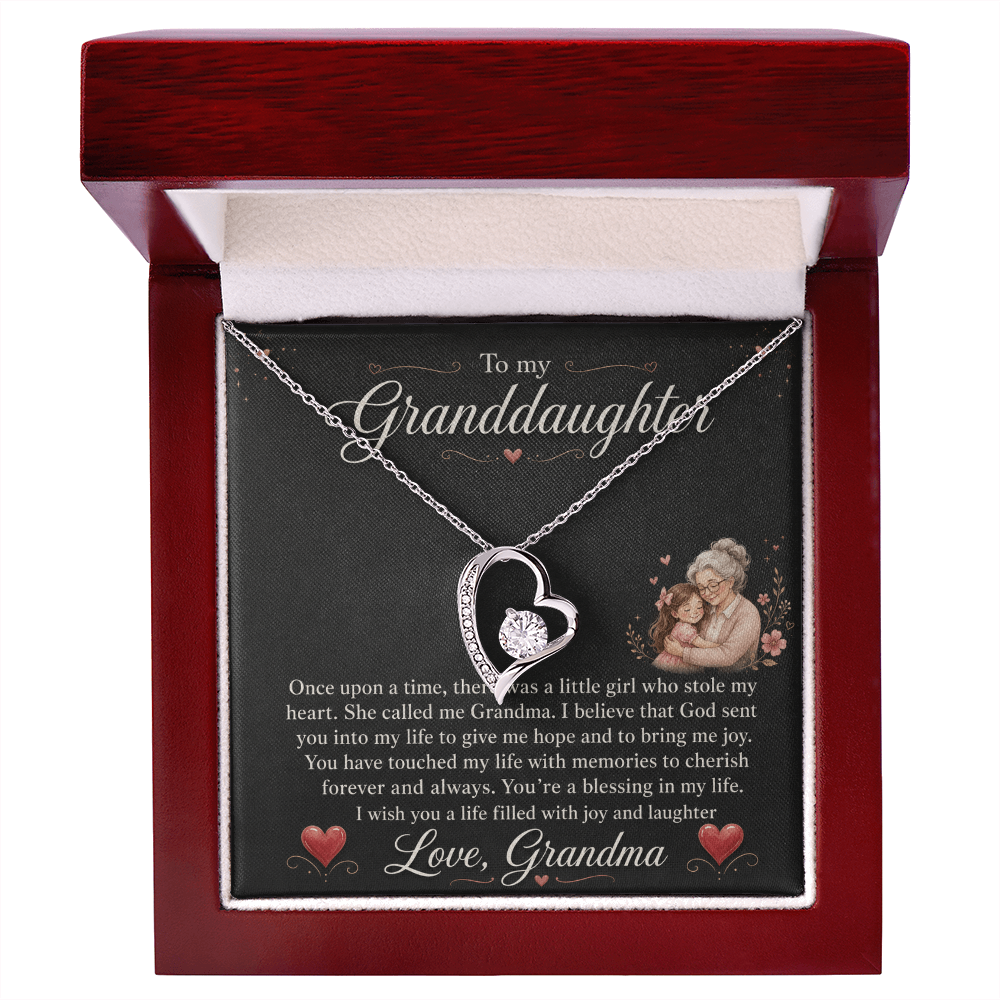 To My Granddaughter "You Stole My Heart" Love Grandma Necklace