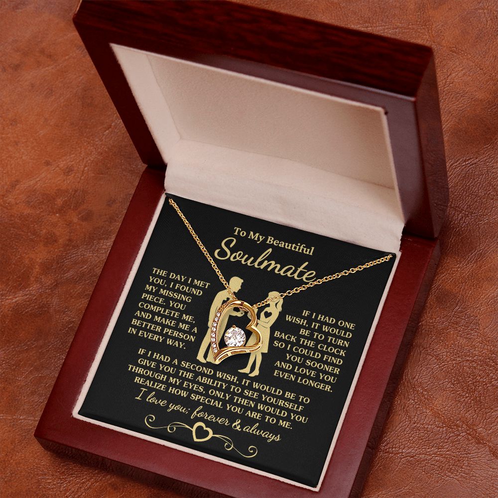 Gift for Soulmate "You Complete Me" Heart Necklace Jewelry 