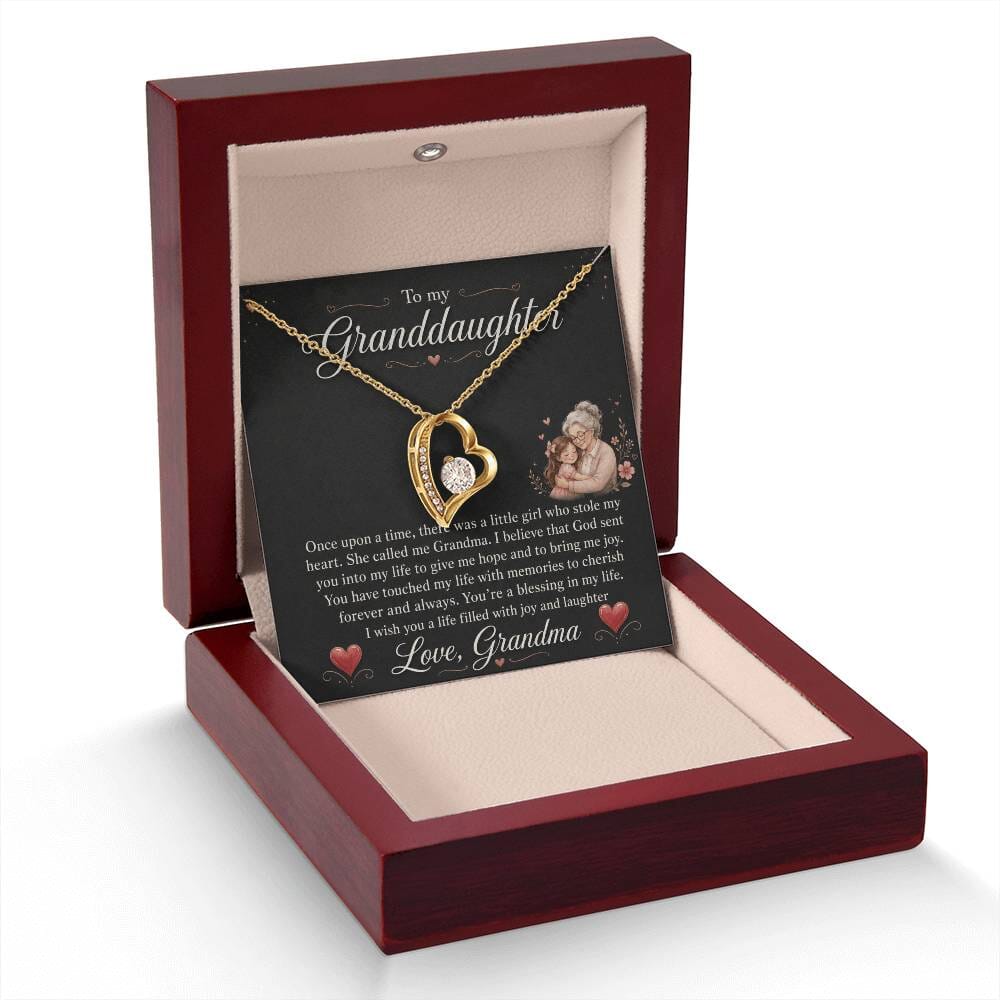 To My Granddaughter "You Stole My Heart" Love Grandma Necklace
