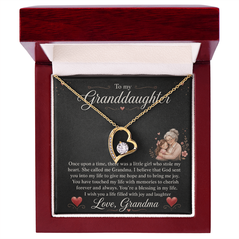To My Granddaughter "You Stole My Heart" Love Grandma Necklace