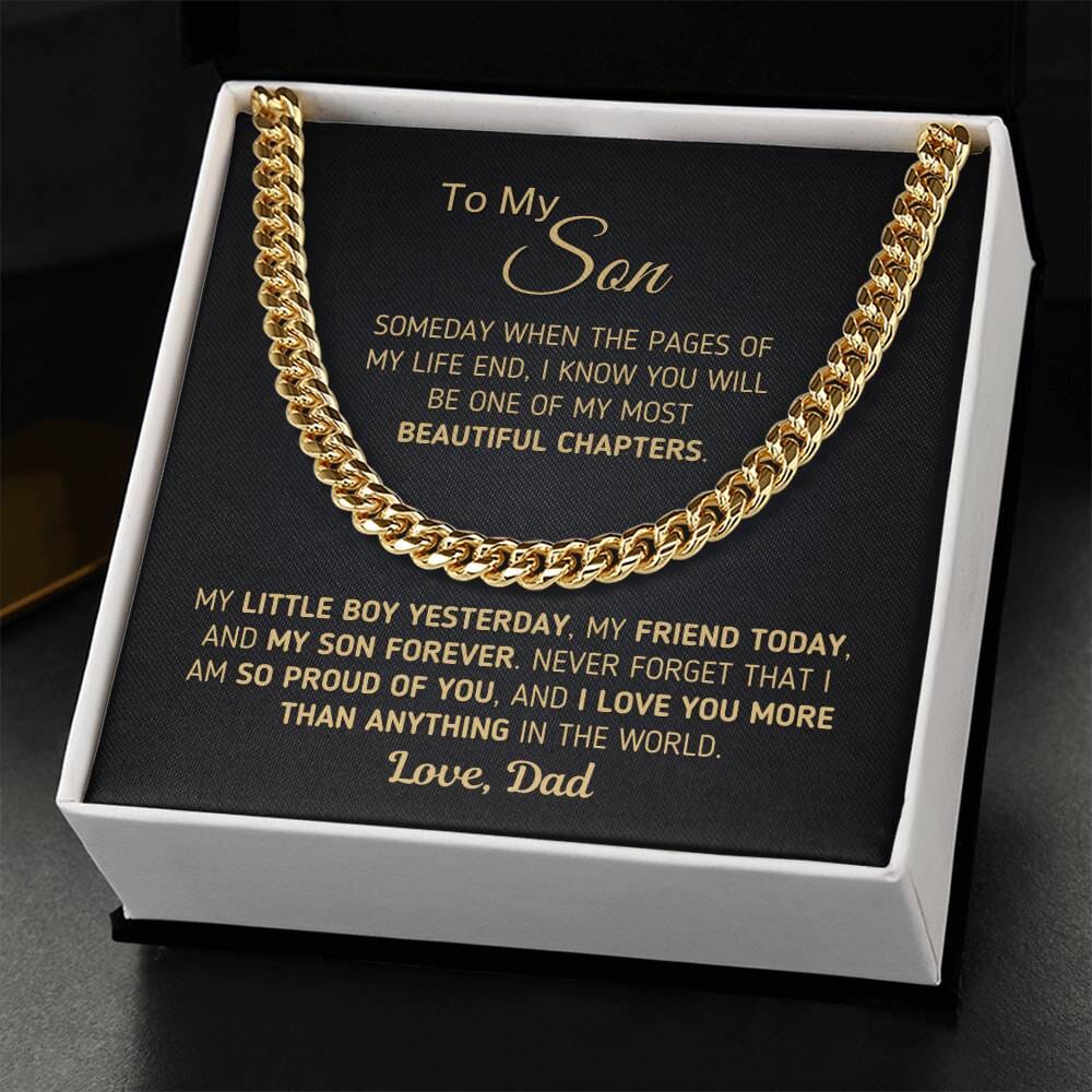 Gift for Son From Dad "Beautiful Chapters" Chain Necklace Jewelry 