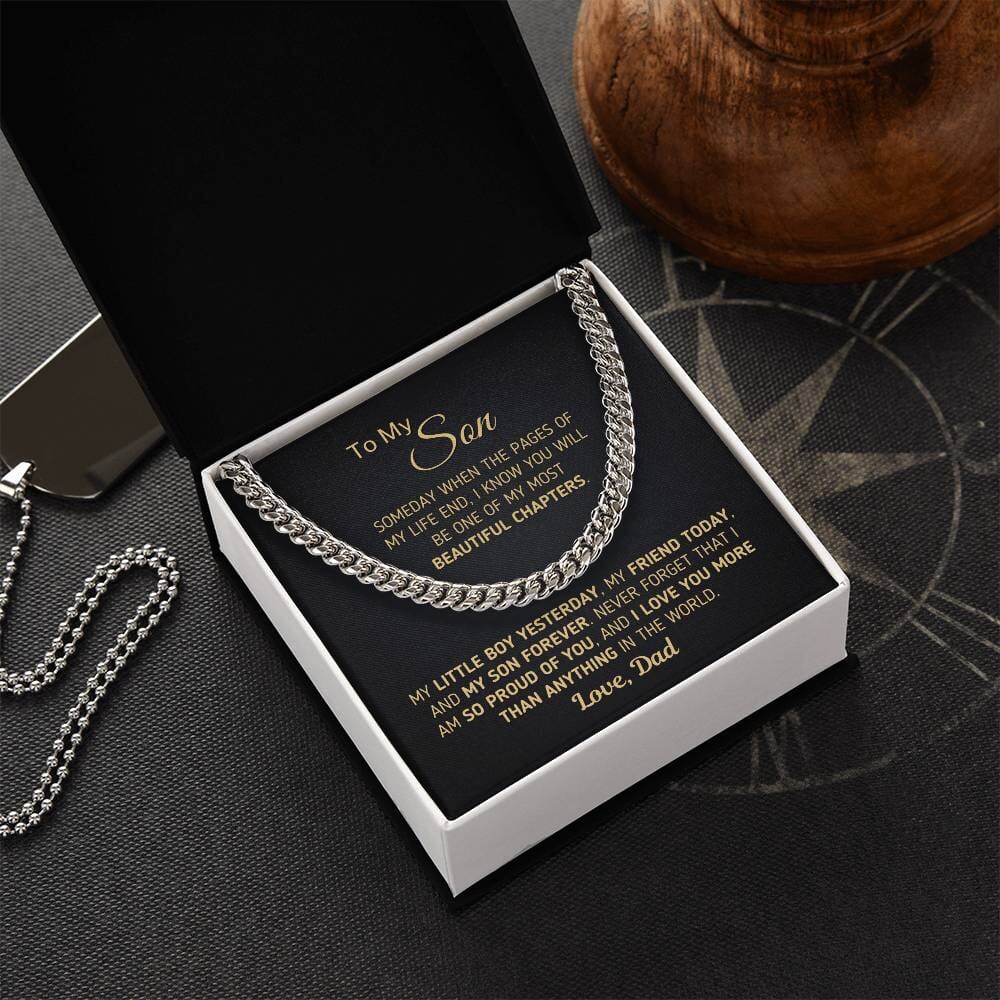 Gift for Son From Dad "Beautiful Chapters" Chain Necklace Jewelry 