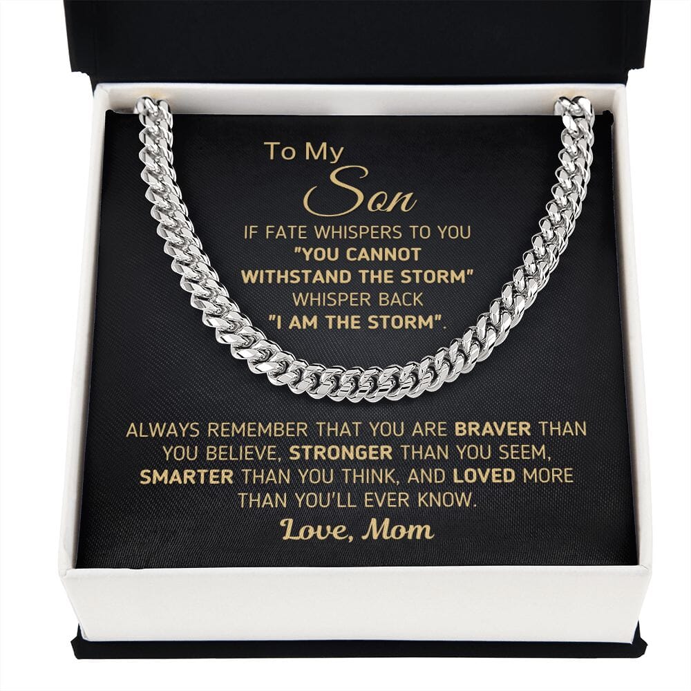 Powerful Gift for Son From Mom "I Am The Storm" Chain Necklace Jewelry 