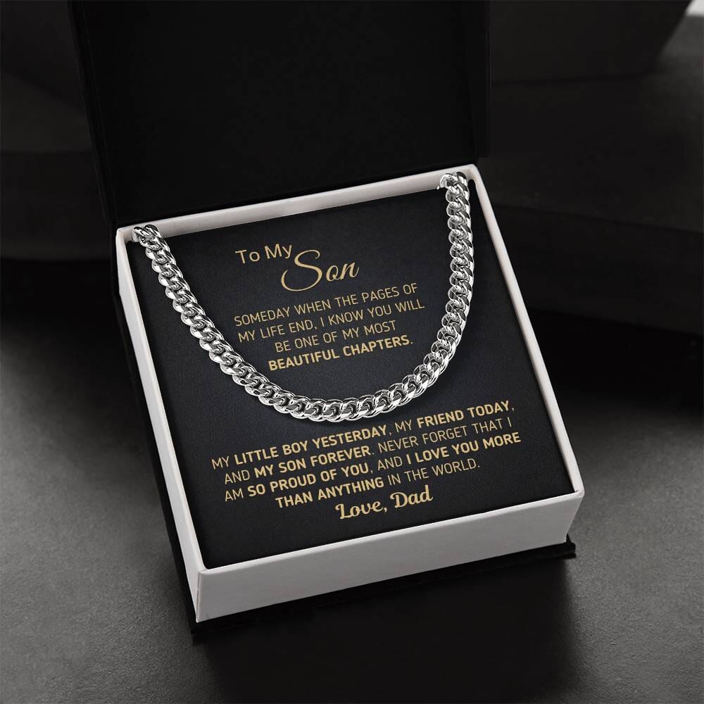 Gift for Son From Dad "Beautiful Chapters" Chain Necklace Jewelry 