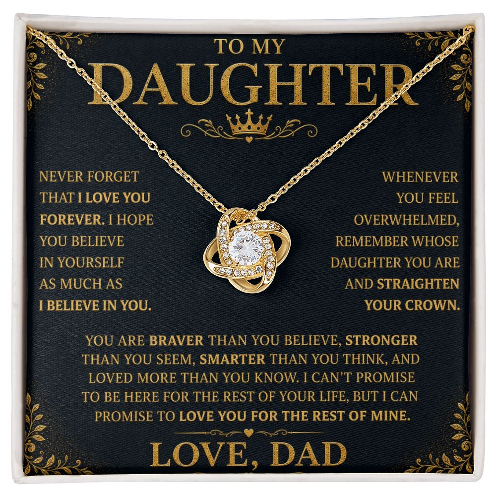 To My Daughter “Straighten Your Crown” Knot Necklace Gift From Dad Jewelry 