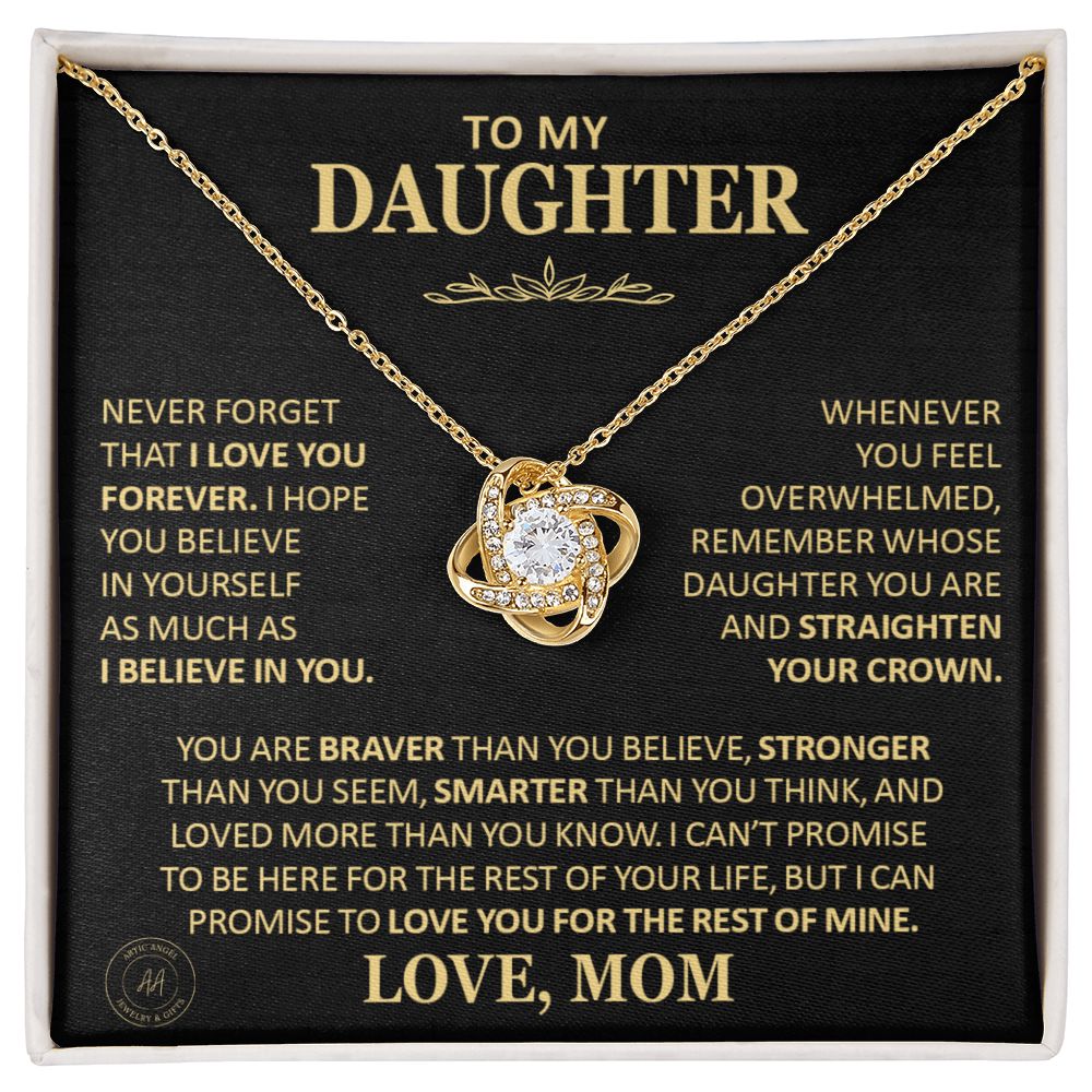 Unique Gift for Daughter From Mom "Never Forget That I Love You" Necklace Jewelry 