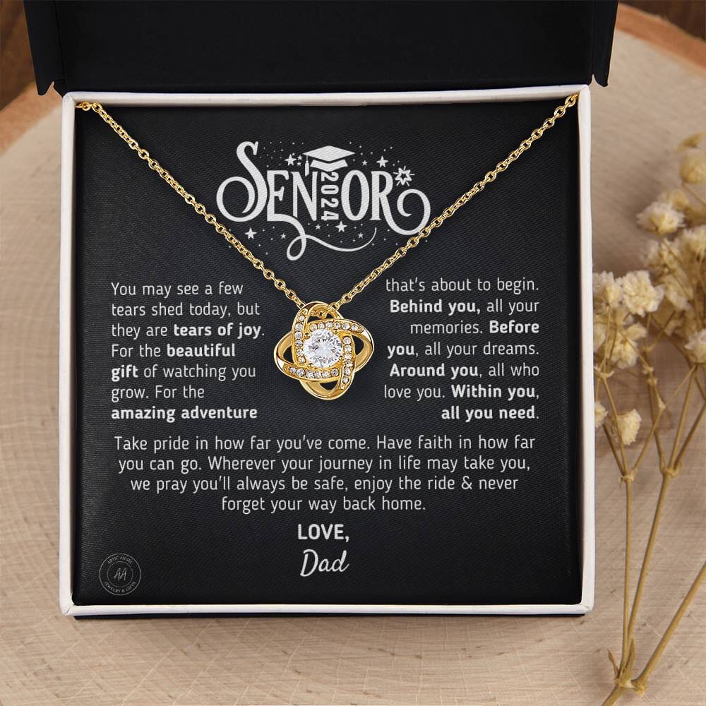 Graduation Gift for Daughter 2024 "The Beautiful Gift" Love, Dad Jewelry 18K Yellow Gold Finish Two-Toned Gift Box 