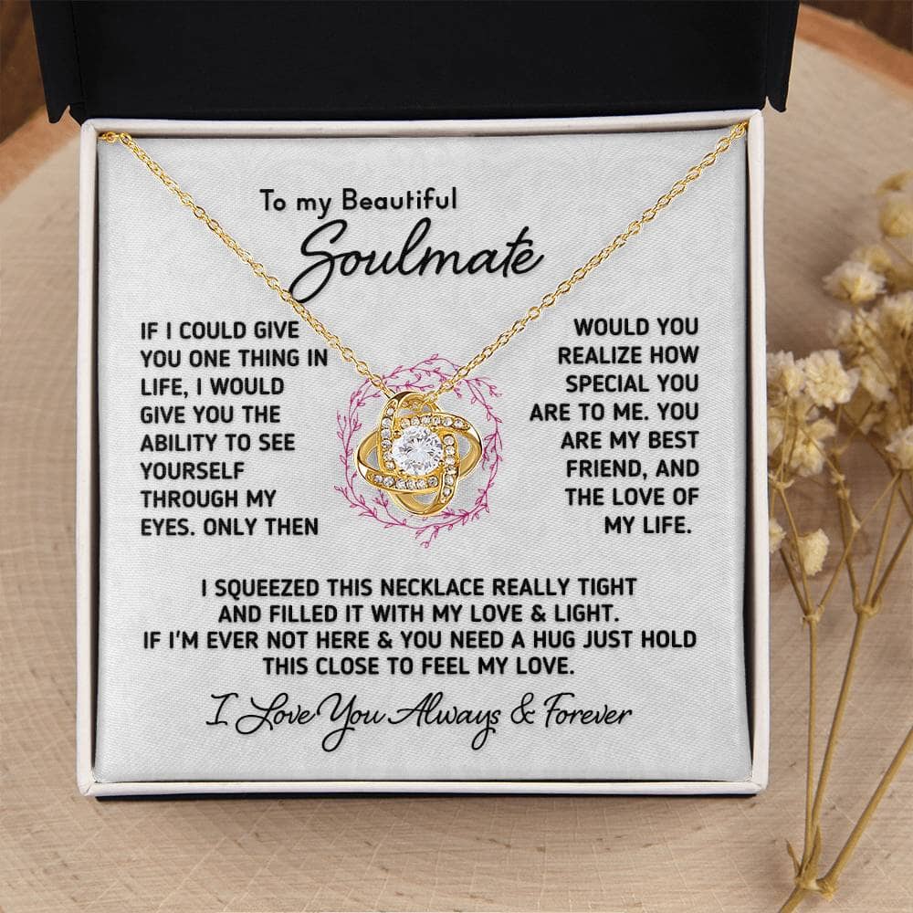 Gift for Soulmate "If I Could Give You One Thing" Necklace Jewelry 18K Yellow Gold Finish Two-Toned Gift Box 