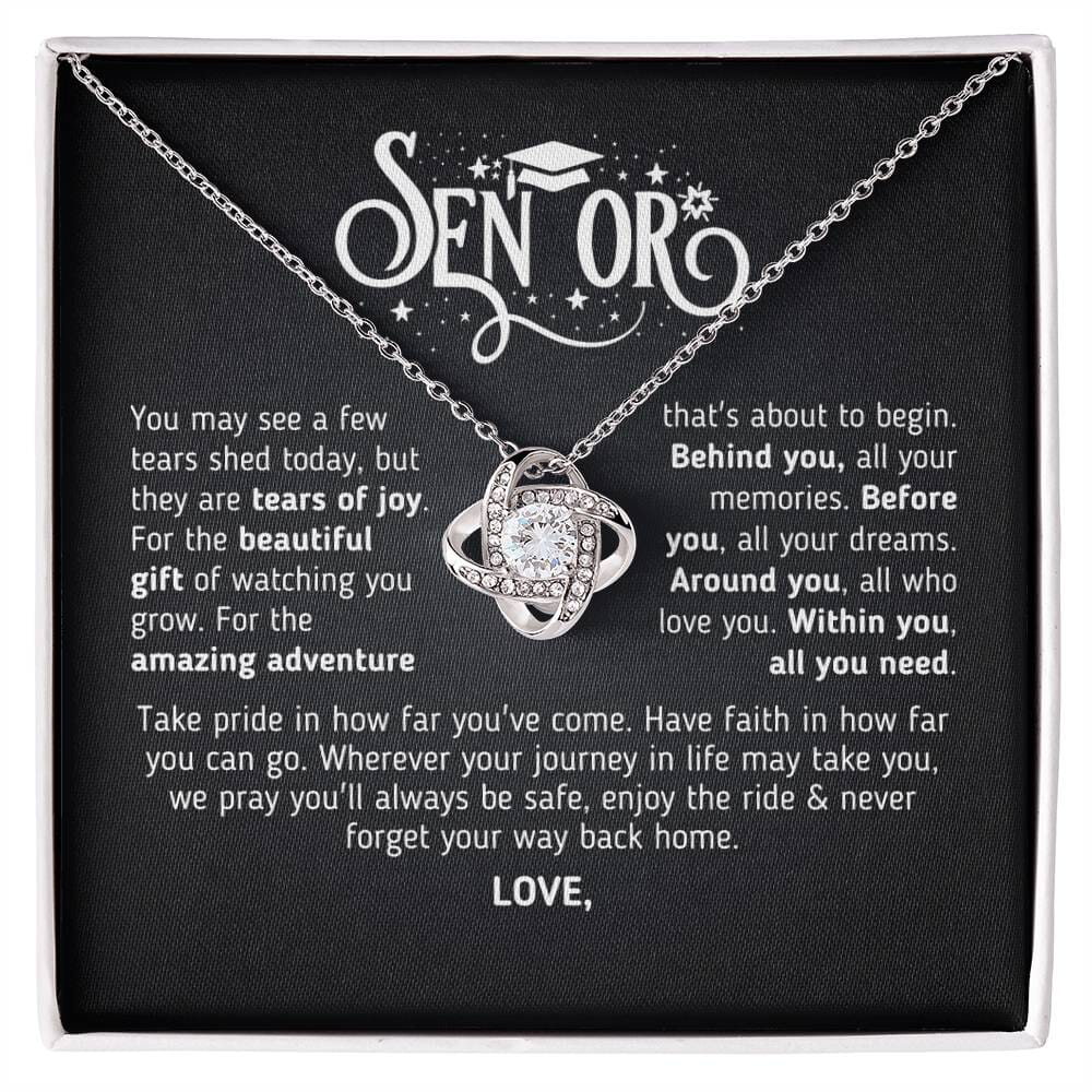 Custom Gift for Graduation "The Beautiful Gift of Watching You Grow" Necklace Jewelry 14K White Gold Finish Two-Toned Gift Box 