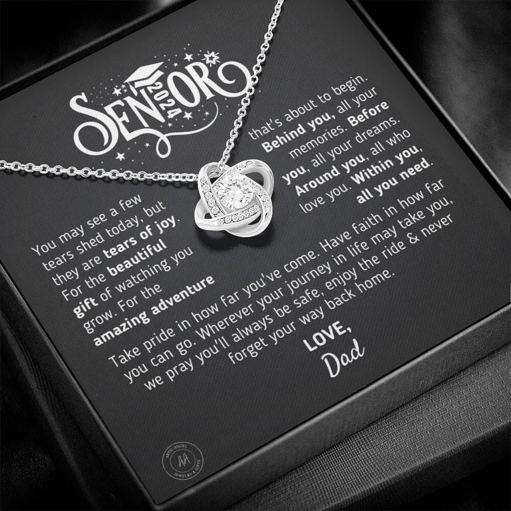 Graduation Gift for Daughter 2024 "The Beautiful Gift" Love, Dad Jewelry 14K White Gold Finish Two-Toned Gift Box 