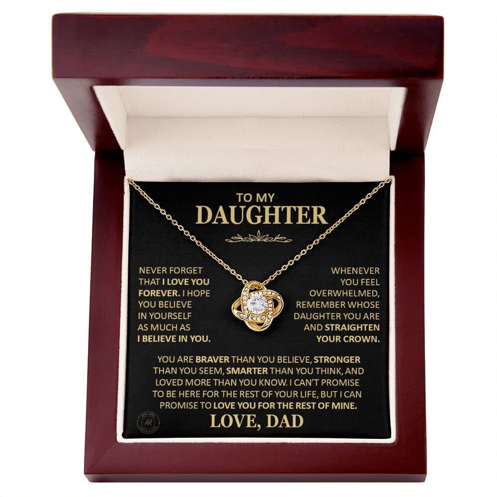 Beautiful Gift for Daughter From Dad "Never Forget That I Love You" Necklace Jewelry 