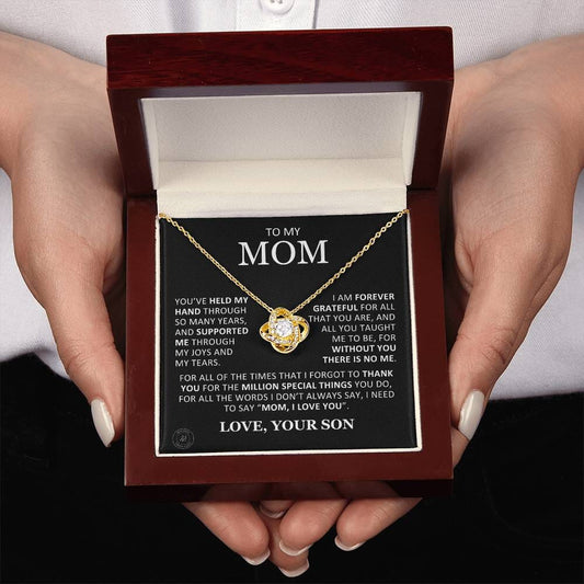 Beautiful Gift for Mom From Son "Without You There Is No Me" Knot Necklace Jewelry 
