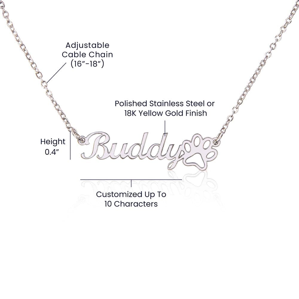 Funny Gift For Pet Mom "Thanks For Picking Up" Custom Name Necklace With Paw Jewelry 