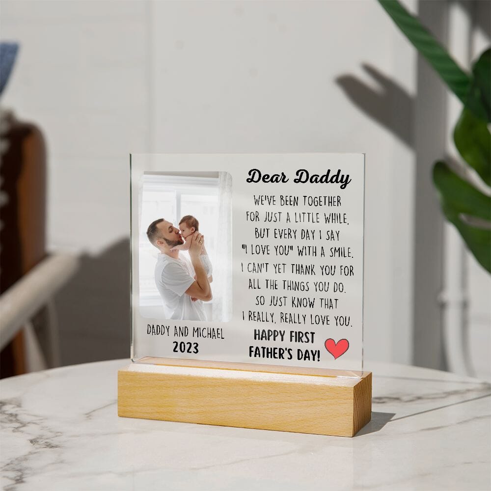 First Father's Day Gift For New Dad "I Love You With A Smile" Acrylic Plaque: A One of a Kind Keepsake Jewelry 