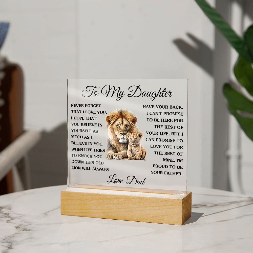 Gift for Daughter from Dad "This Old Lion" Acrylic Plaque Jewelry 