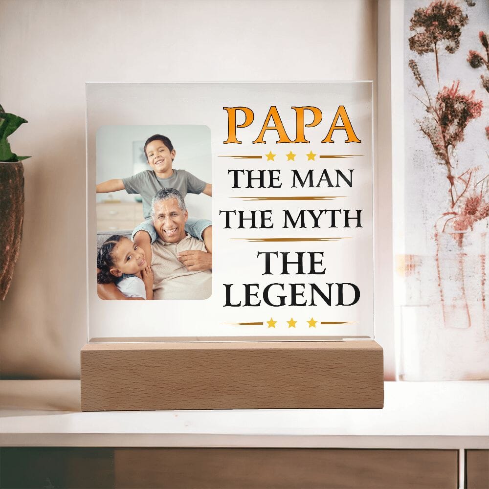 Custom Gift for Grandpa "Papa The Man The Myth The Legend" Acrylic Plaque Jewelry 