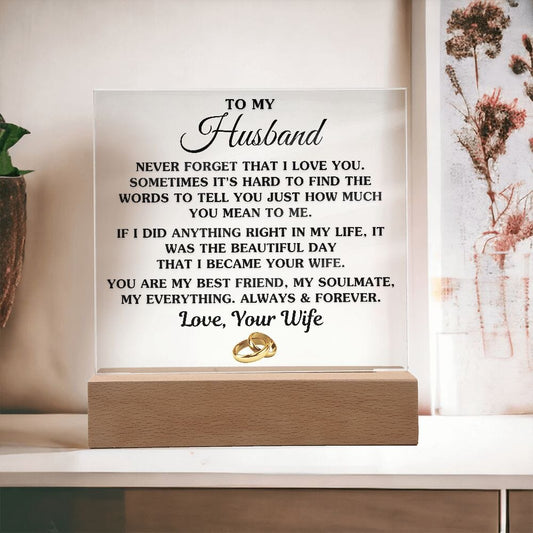 Gift For Husband "My Best Friend, My Soulmate, My Everything" Acrylic Plaque Jewelry 