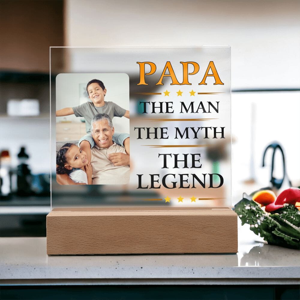 Custom Gift for Grandpa "Papa The Man The Myth The Legend" Acrylic Plaque Jewelry 