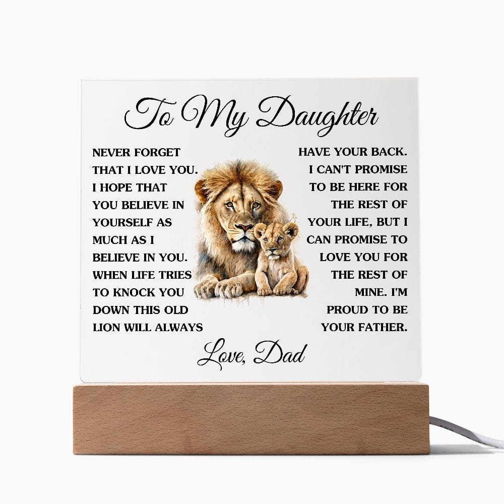 Gift for Daughter from Dad "This Old Lion" Acrylic Plaque Jewelry 