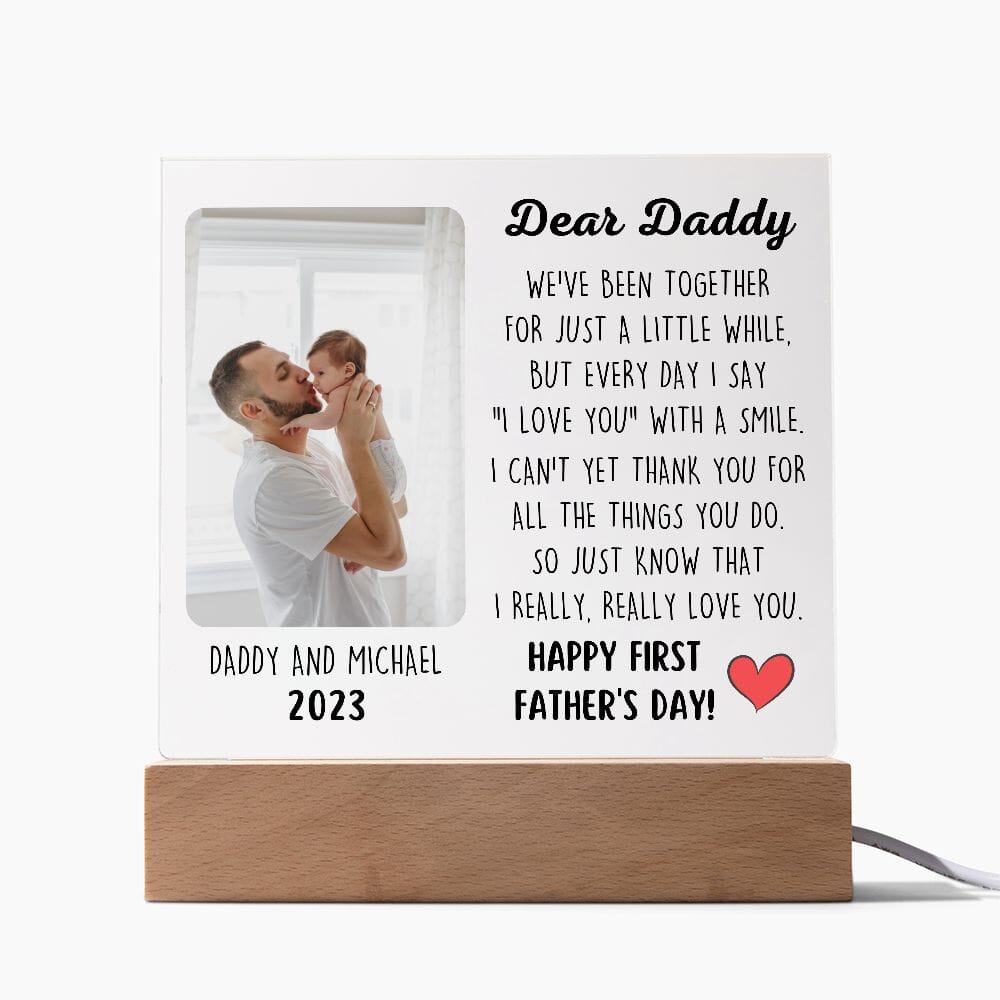 First Father's Day Gift For New Dad "I Love You With A Smile" Acrylic Plaque: A One of a Kind Keepsake Jewelry 