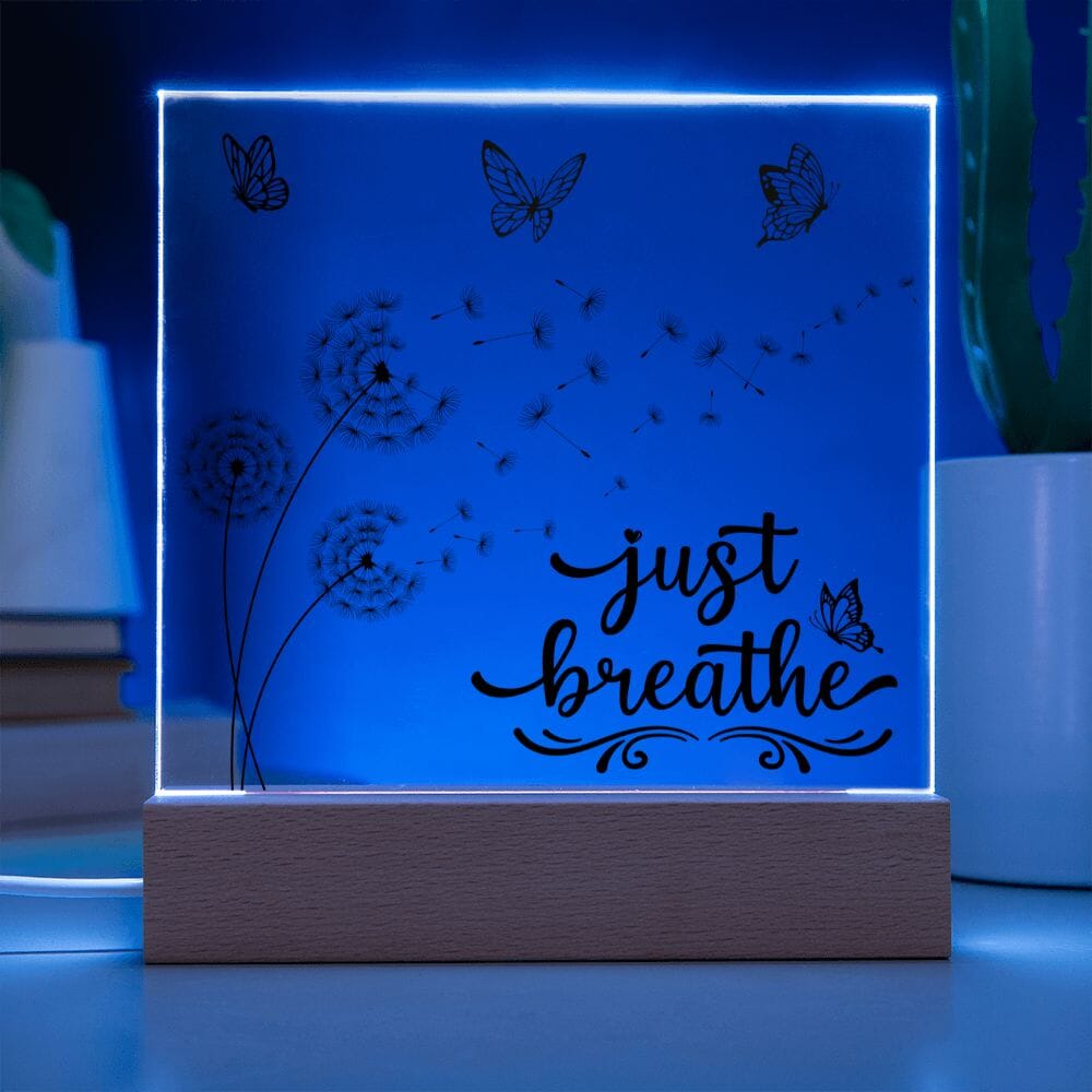 Beautiful "Just Breathe" Acrylic Plaque: An Unforgettable and Exclusive Keepsake Jewelry 