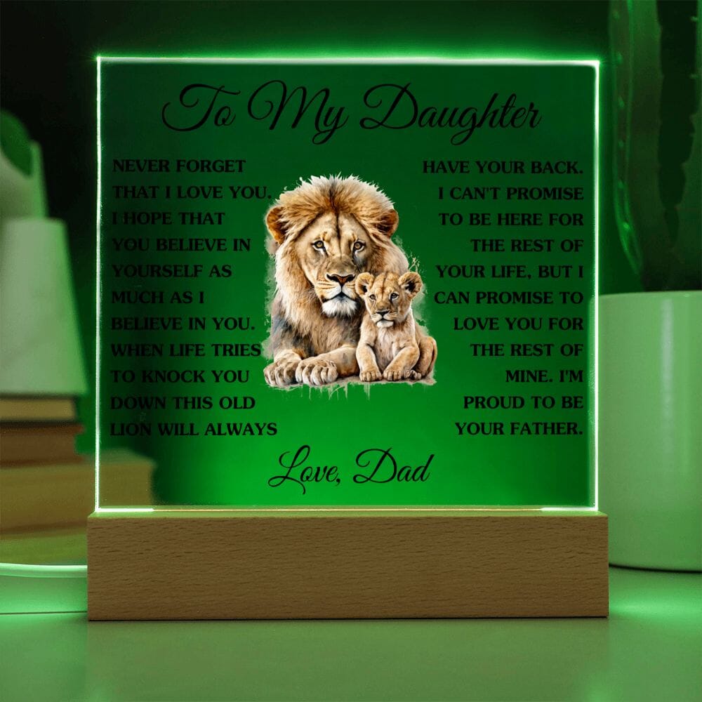 Gift for Daughter from Dad "This Old Lion" Acrylic Plaque Jewelry 