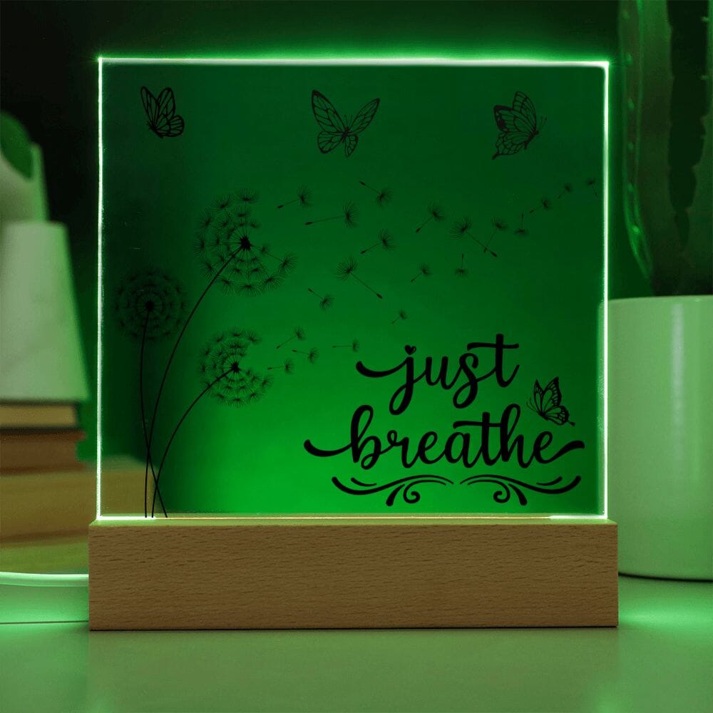 Beautiful "Just Breathe" Acrylic Plaque: An Unforgettable and Exclusive Keepsake Jewelry 