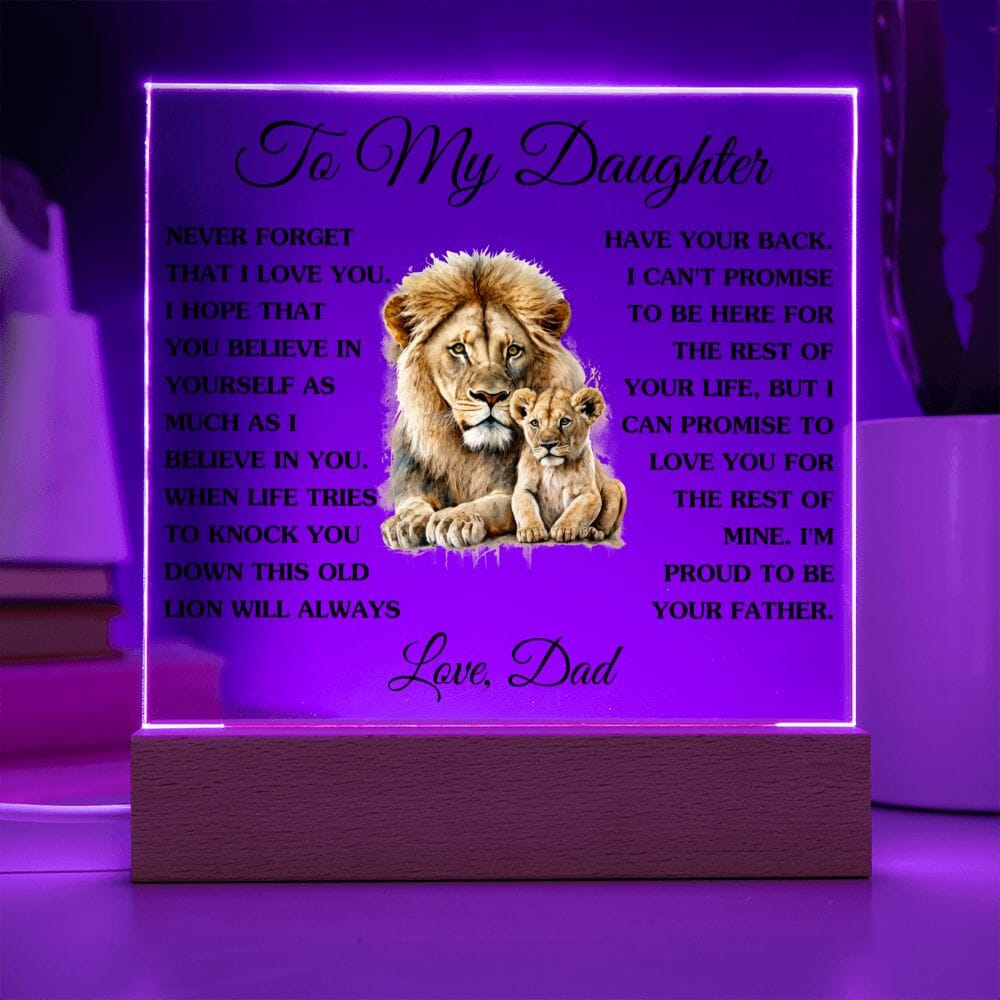 Gift for Daughter from Dad "This Old Lion" Acrylic Plaque Jewelry 