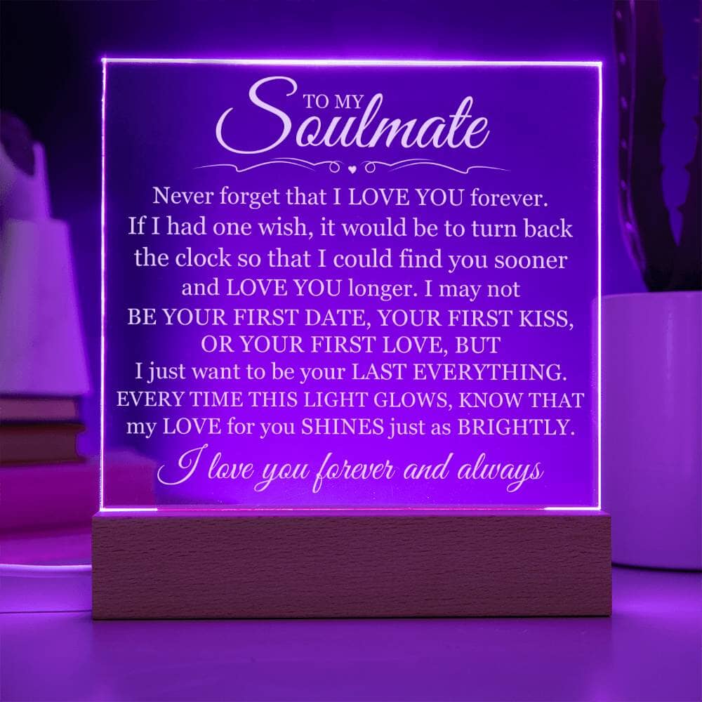 Gift For Soulmate "Never Forget That I Love You" Acrylic Plaque: An Unforgettable and Exclusive Keepsake Jewelry 