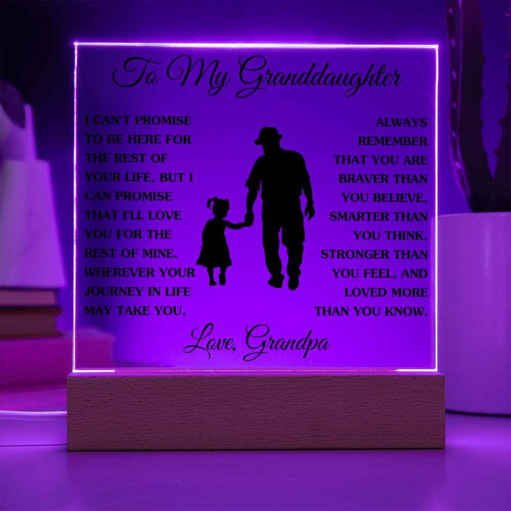 Gift For Granddaughter "Loved More Than You Know" Love Grandpa Jewelry 