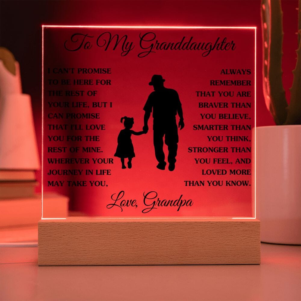 Gift For Granddaughter "Loved More Than You Know" Love Grandpa Jewelry 