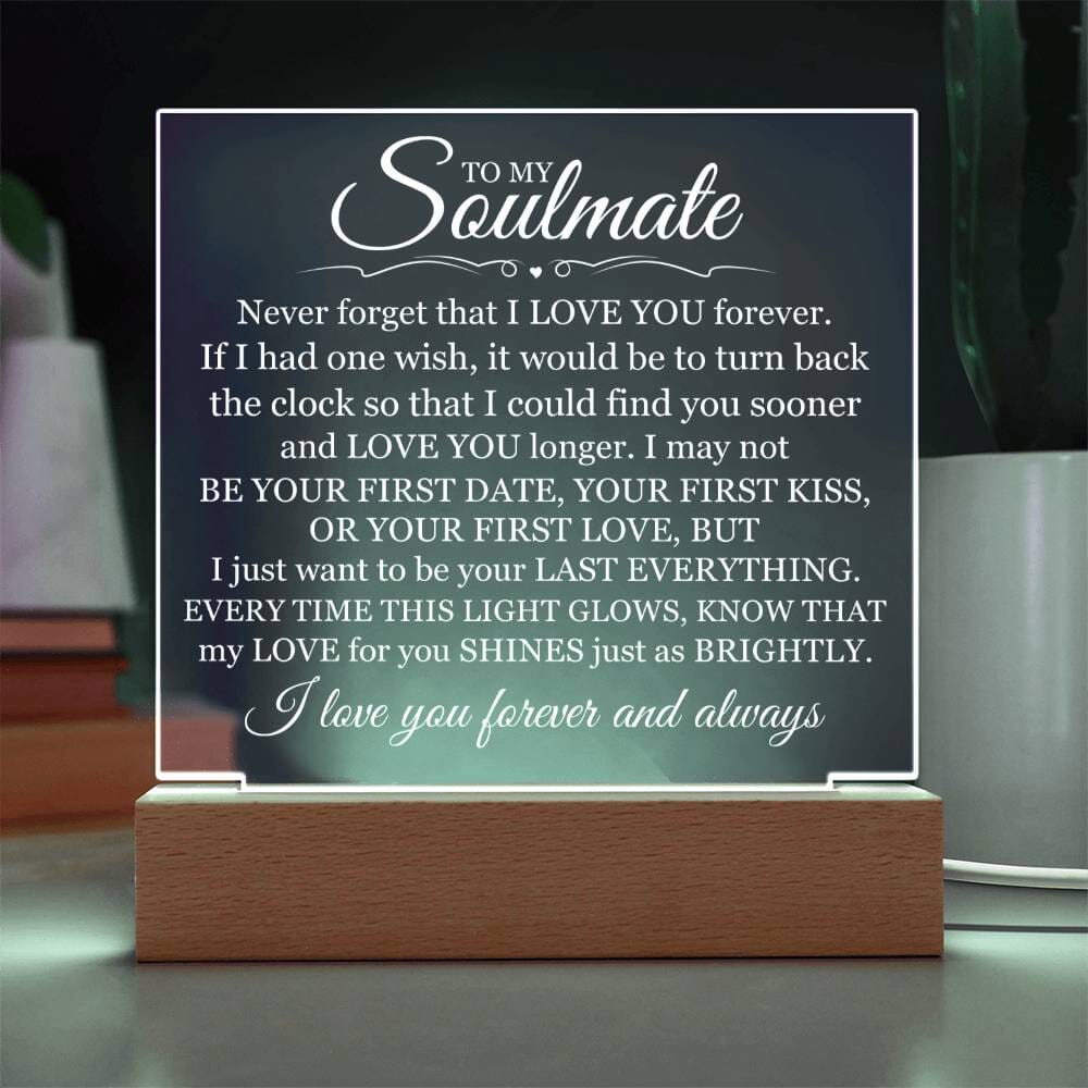 Gift For Soulmate "Never Forget That I Love You" Acrylic Plaque: An Unforgettable and Exclusive Keepsake Jewelry 